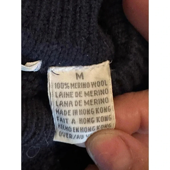 Vintage Liz Claiborne Black Merino Wool Long Sleeve Mock Neck Sweater Size M - Picture 7 of 11